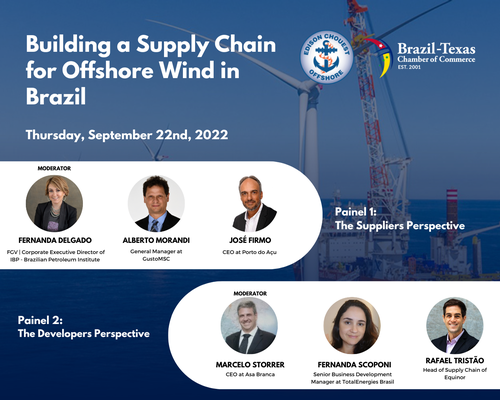 Business – BRATECC – Invite you to – Building a Supply Chain for Offshore Wind in Brazil. 22nd, de September 2022..