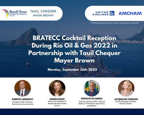 BRATECC Cocktail Reception during Rio Oil & Gas 2022. Rio de Janeiro – Monday, September 26th 2022.