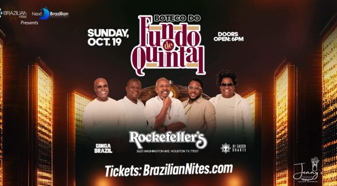 O extraordinário, Grupo Fundo de Quintal, em Houston Texas, dia 19 de Outubro.